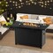 Costway 52'' Outdoor Gas Fire Pit Table Patio Propane Firepit with Cover 50,000 BTU Brown/Black
